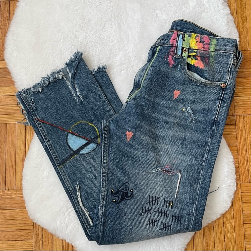 LEVI’S 511 straight leg distressed jeans denim - Picture 15 of 15